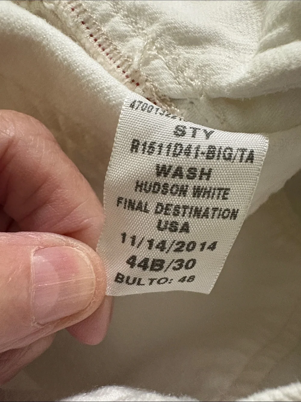 Polo Ralph Lauren Hampton straight Hudson white denim. 44/30